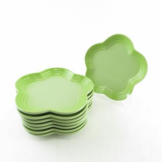 ルクルーゼ(LE CREUSET)の美品 Le Creuset ルクルーゼ 中皿 8枚 セット LC フラワー SO1127U (食器)