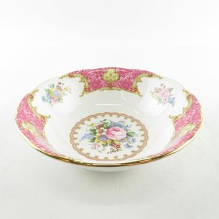 ロイヤルアルバート(ROYAL ALBERT)の美品 ROYAL ALBERT ロイヤルアルバート レディーカーライル ボウル 15.5cm 深皿 サラダ シリアル 花柄 金彩 SU6711H (食器)