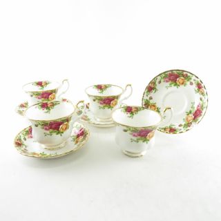 ロイヤルアルバート(ROYAL ALBERT)のROYAL ALBERT ロイヤルアルバート オールドカントリーローズ カップ＆ソーサー 4客 セット 薔薇 フラワー ティー コーヒー SM1884K (グラス/カップ)