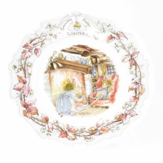 ロイヤルドルトン(Royal Doulton)の美品 ROYAL DOULTON ロイヤルドルトン ブランブリーヘッジ Winter ウィンター 中皿 16cmプレート ケーキ のばら 童話 英国 SU5471A1 (食器)