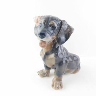 美品 ROYAL COPENHAGEN ロイヤルコペンハーゲン ダックスフンド 待ってたよ 856 フィギュリン 置物 犬 アニマル インテリア オブジェ SU5482A1 