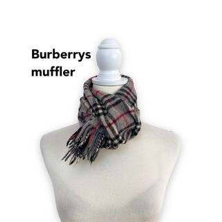 バーバリー(BURBERRY)のBurberrys バーバリーズ　マフラー　ストール　ノバチェック　ウール　灰色(マフラー/ショール)