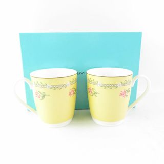 ティファニー(Tiffany & Co.)の美品 TIFFANY＆Co. ティファニー ピンクチューリップ マグカップ 2点 ペア SY8169A3 (グラス/カップ)