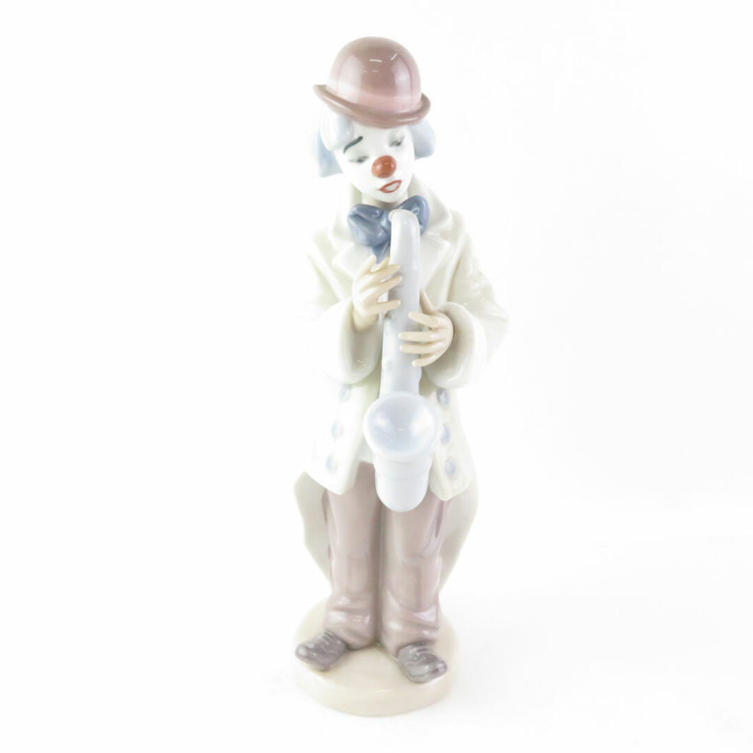 難有 LLADRO リヤドロ 5471 サックス SAD SAX CLOWN サキソフォン 少年ピエロ フィギュリン 陶磁器 楽器 置物 陶器人形 西洋 オブジェ SU5573B2  インテリア/住まい/日用品のインテリア小物(置物)の商品写真