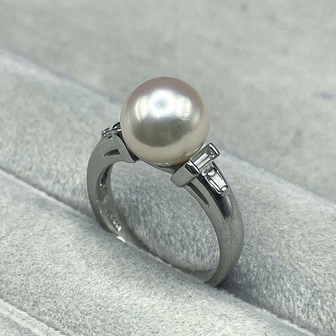 JB602★高級 三越 オーロラRoseあこや真珠9.4mm D リング 鑑付 レディースのアクセサリー(リング(指輪))の商品写真
