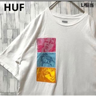 ハフ(HUF)のHUF ハフ Ｔシャツ 半袖 M ホワイト デカロゴ ビッグロゴ メキシコ製(Tシャツ/カットソー(半袖/袖なし))