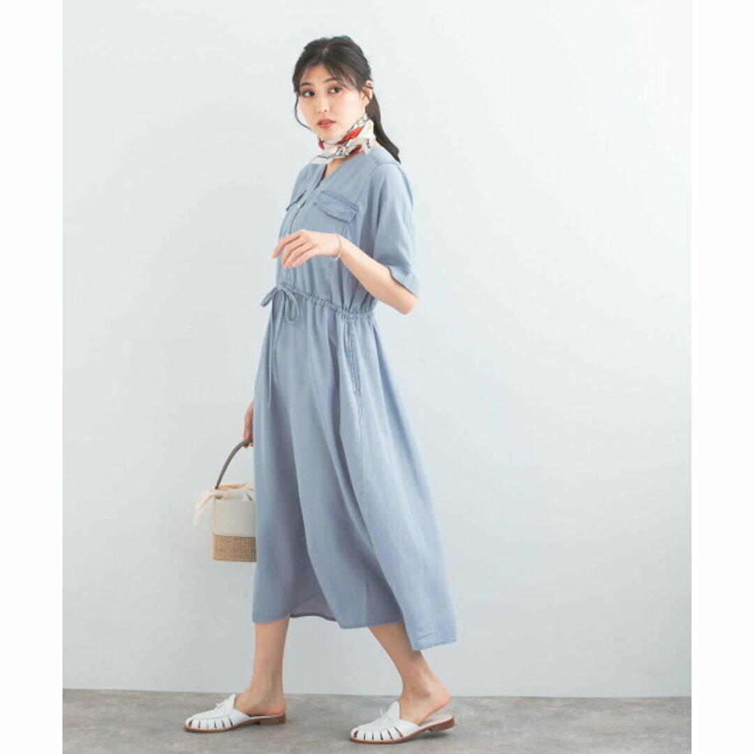 URBAN RESEARCH ROSSO(アーバンリサーチロッソ)の【l.indigo】ブイネックデニムワンピース レディースのワンピース(ロングワンピース/マキシワンピース)の商品写真