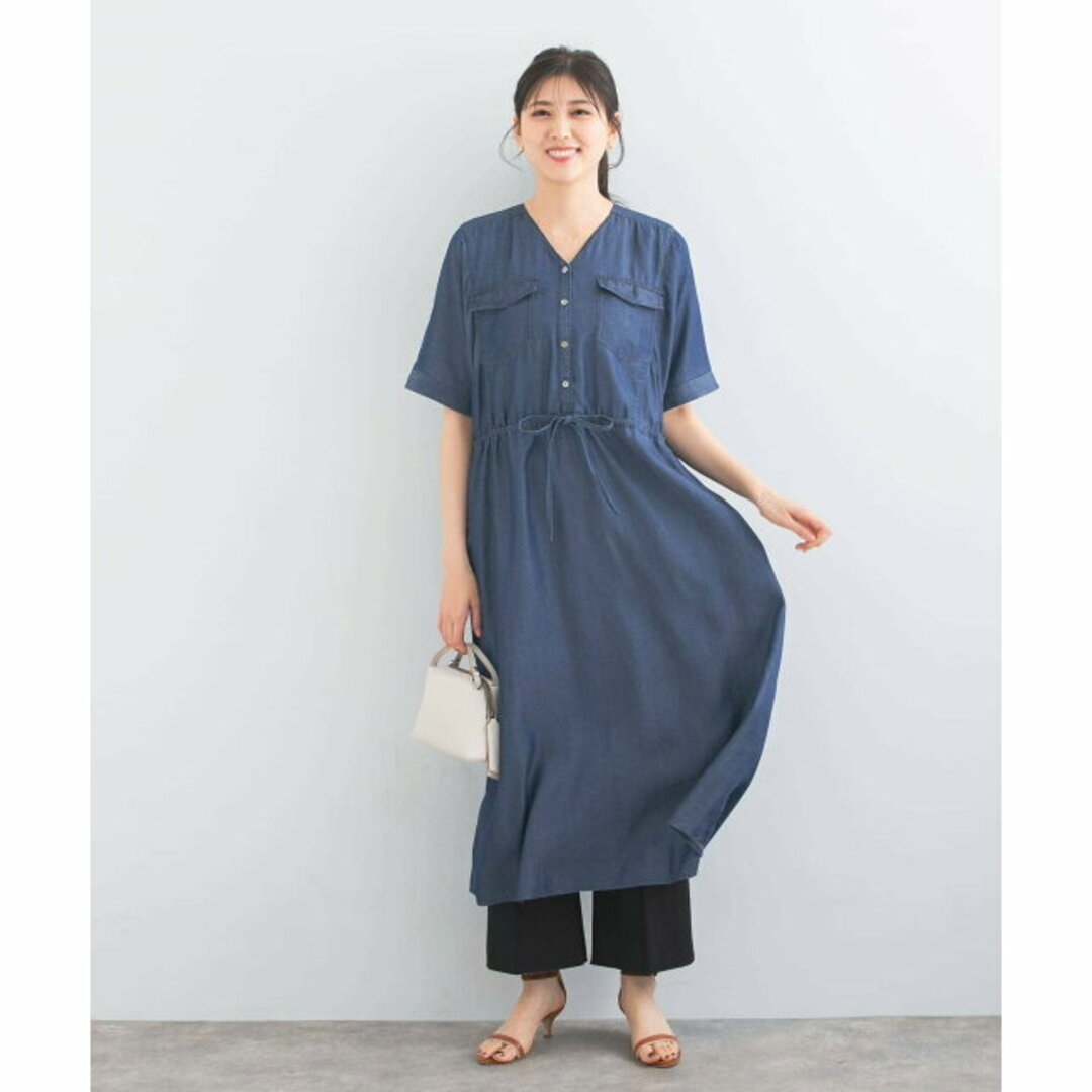 URBAN RESEARCH ROSSO(アーバンリサーチロッソ)の【l.indigo】ブイネックデニムワンピース レディースのワンピース(ロングワンピース/マキシワンピース)の商品写真