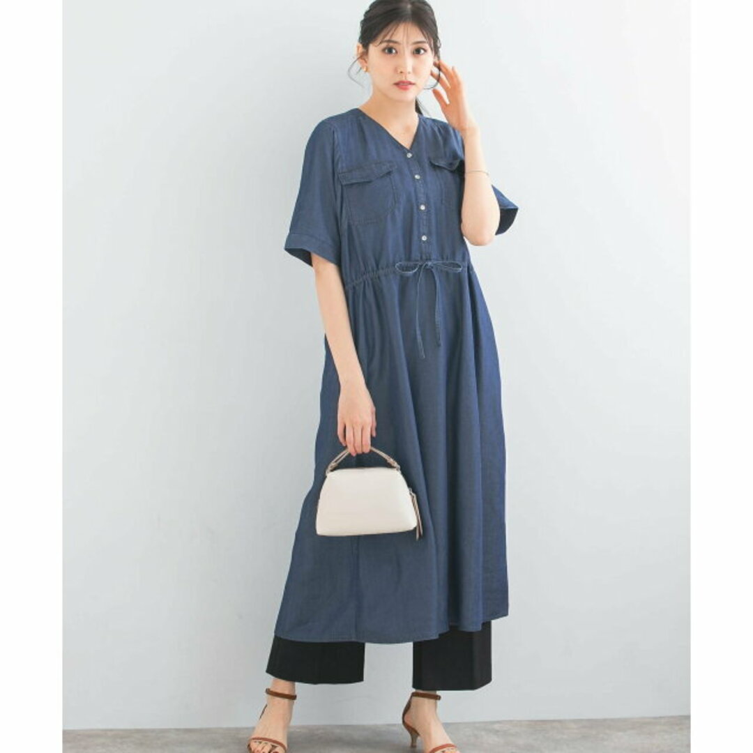 URBAN RESEARCH ROSSO(アーバンリサーチロッソ)の【l.indigo】ブイネックデニムワンピース レディースのワンピース(ロングワンピース/マキシワンピース)の商品写真