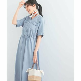 アーバンリサーチロッソ(URBAN RESEARCH ROSSO)の【l.indigo】ブイネックデニムワンピース(ロングワンピース/マキシワンピース)