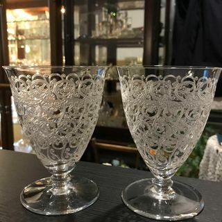 バカラ(Baccarat)の極希少☆美オールドバカラBACCARATシャトーブリアン ♡水用グラスペア人気♪(グラス/カップ)