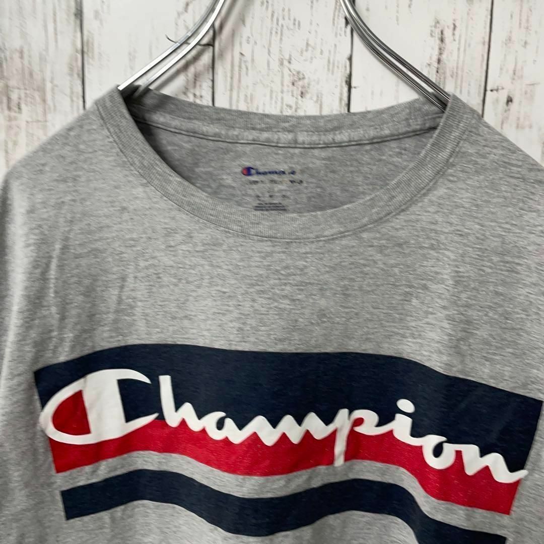 Champion(チャンピオン)のチャンピオン アメリカ古着 ビッグロゴTシャツ 刺繍ロゴ グレー メンズ メンズのトップス(Tシャツ/カットソー(半袖/袖なし))の商品写真