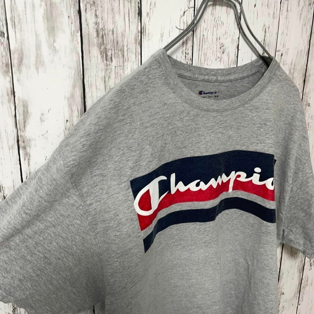 Champion(チャンピオン)のチャンピオン アメリカ古着 ビッグロゴTシャツ 刺繍ロゴ グレー メンズ メンズのトップス(Tシャツ/カットソー(半袖/袖なし))の商品写真