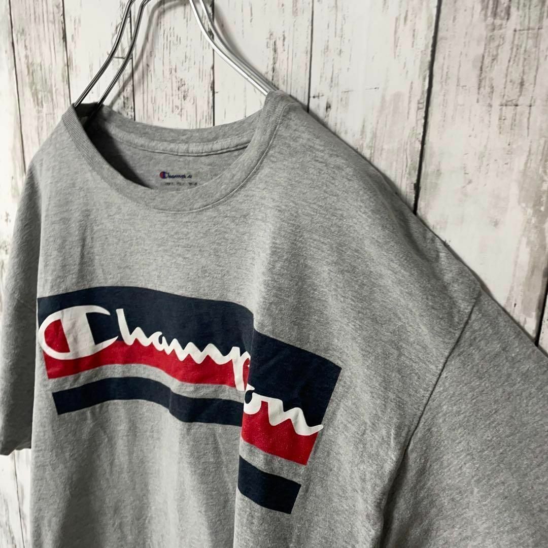 Champion(チャンピオン)のチャンピオン アメリカ古着 ビッグロゴTシャツ 刺繍ロゴ グレー メンズ メンズのトップス(Tシャツ/カットソー(半袖/袖なし))の商品写真