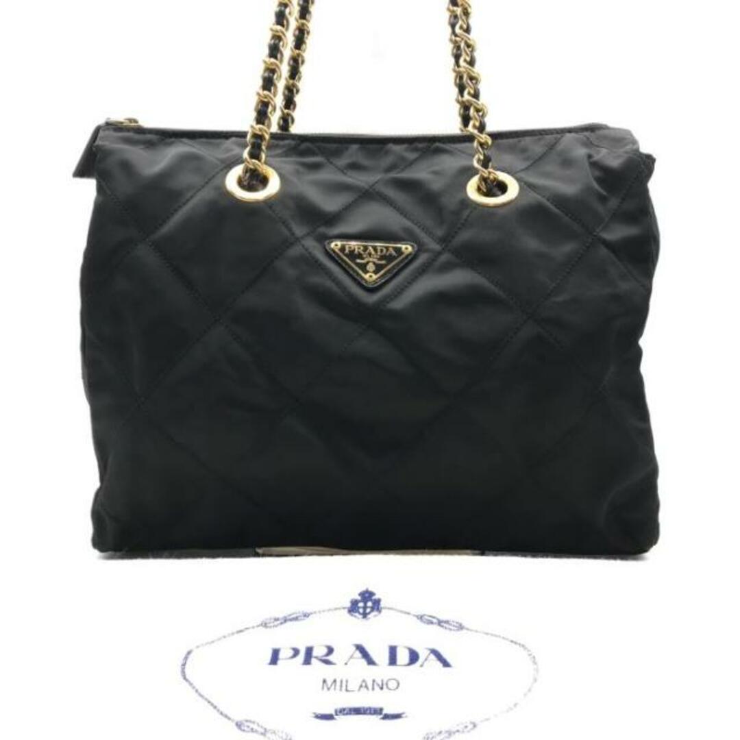 PRADA(プラダ)の良品 PRADA プラダ ナイロン テスート ロゴプレート キルティング チェーン トート バッグ ブラック k1751 レディースのバッグ(ショルダーバッグ)の商品写真