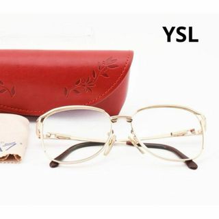 イヴサンローラン(Yves Saint Laurent)のイヴサンローラン　メガネ　アイウェア　52◻︎15　ゴールド系(サングラス/メガネ)