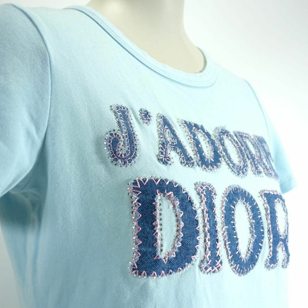 Christian Dior(クリスチャンディオール)のレア Dior OLD ラインストーン ロゴ ディオール ヴィンテージ Tシャツ レディースのトップス(Tシャツ(半袖/袖なし))の商品写真