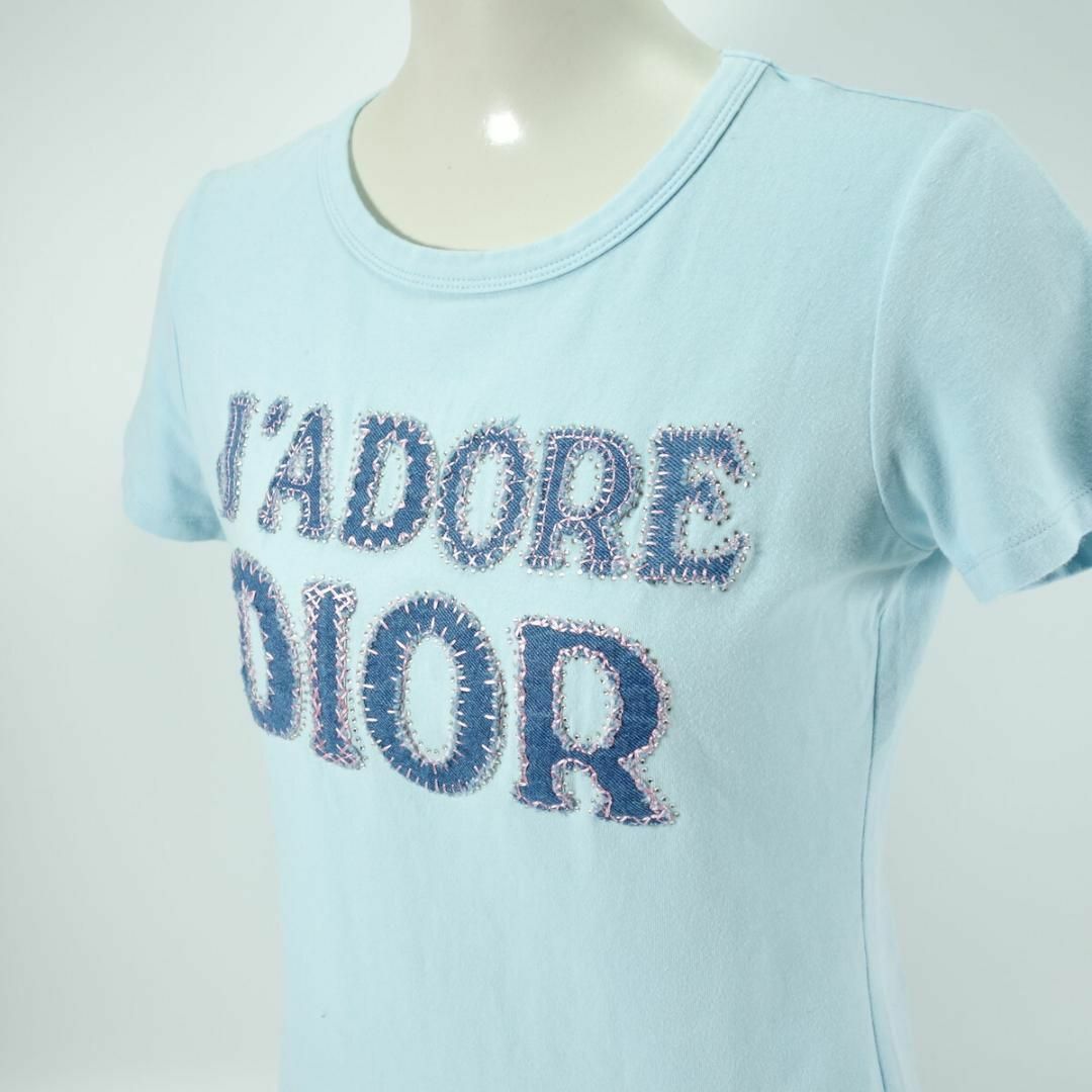 Christian Dior(クリスチャンディオール)のレア Dior OLD ラインストーン ロゴ ディオール ヴィンテージ Tシャツ レディースのトップス(Tシャツ(半袖/袖なし))の商品写真