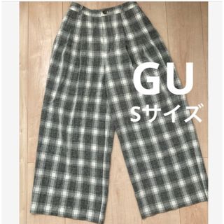 ジーユー(GU)のGU レディース Sサイズ ワイドアンクルパンツ チェック(カジュアルパンツ)