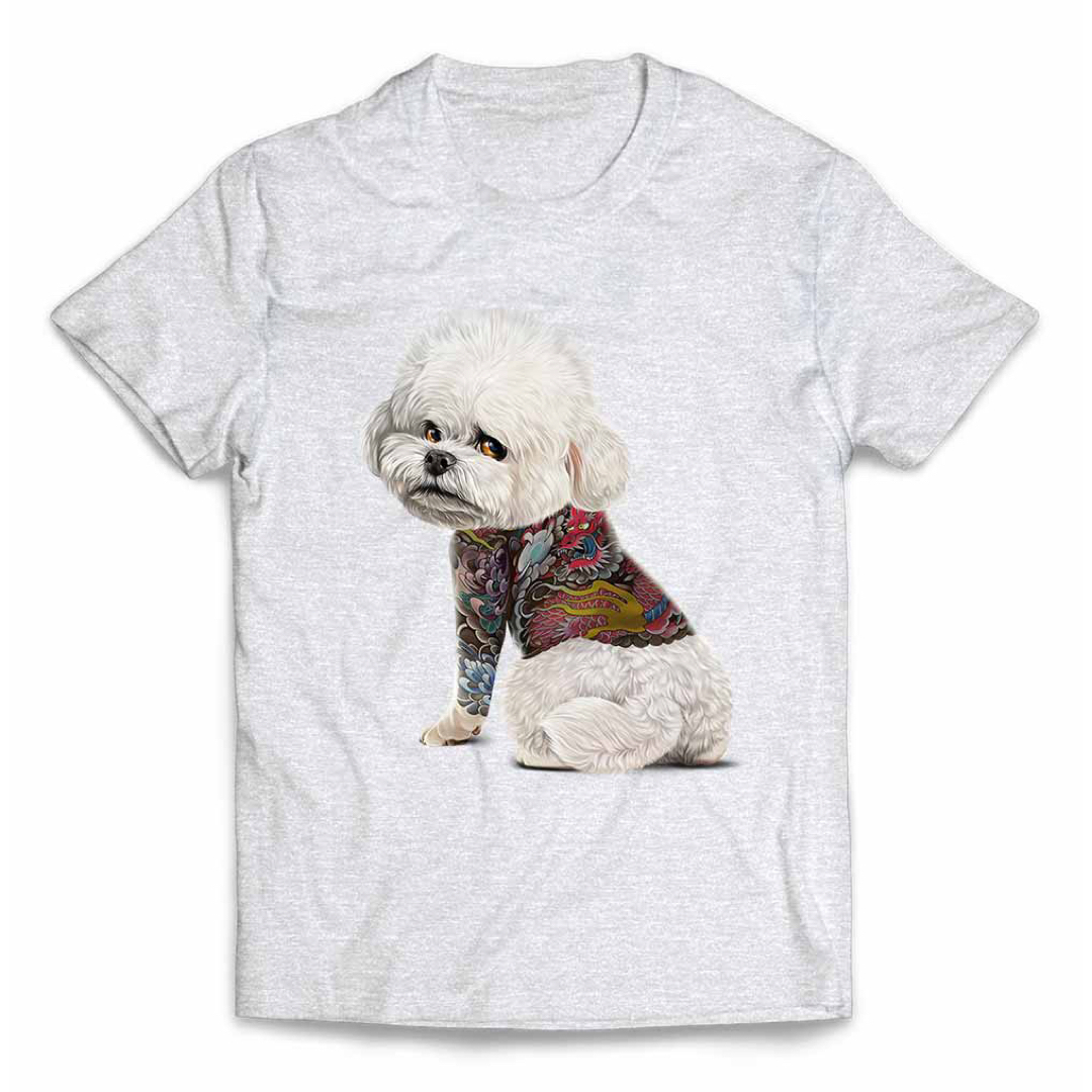 ビションフリーゼ 犬 いぬ タトゥー 刺青 半袖 Tシャツ メンズ レディース メンズのトップス(Tシャツ/カットソー(半袖/袖なし))の商品写真