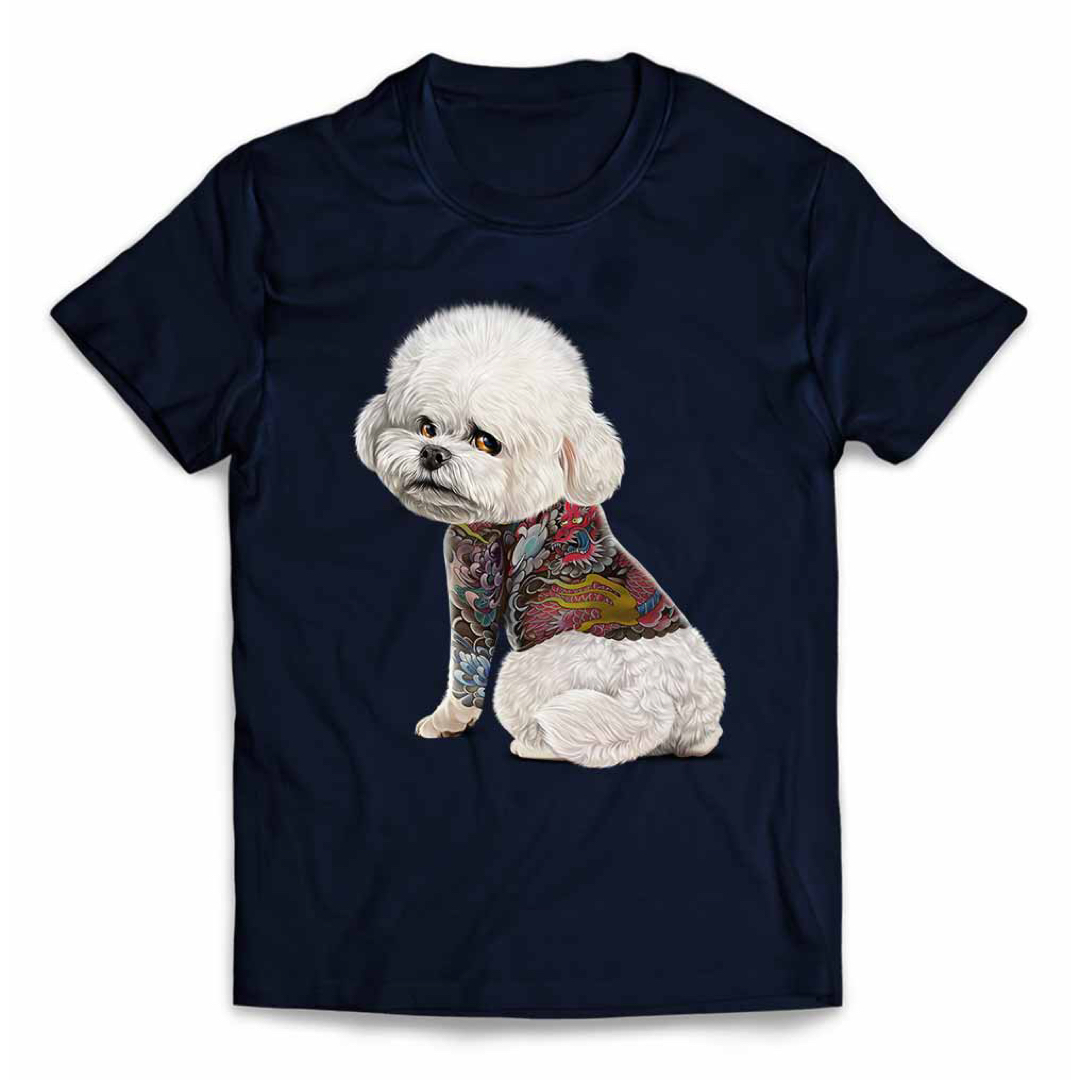 ビションフリーゼ 犬 いぬ タトゥー 刺青 半袖 Tシャツ メンズ レディース メンズのトップス(Tシャツ/カットソー(半袖/袖なし))の商品写真