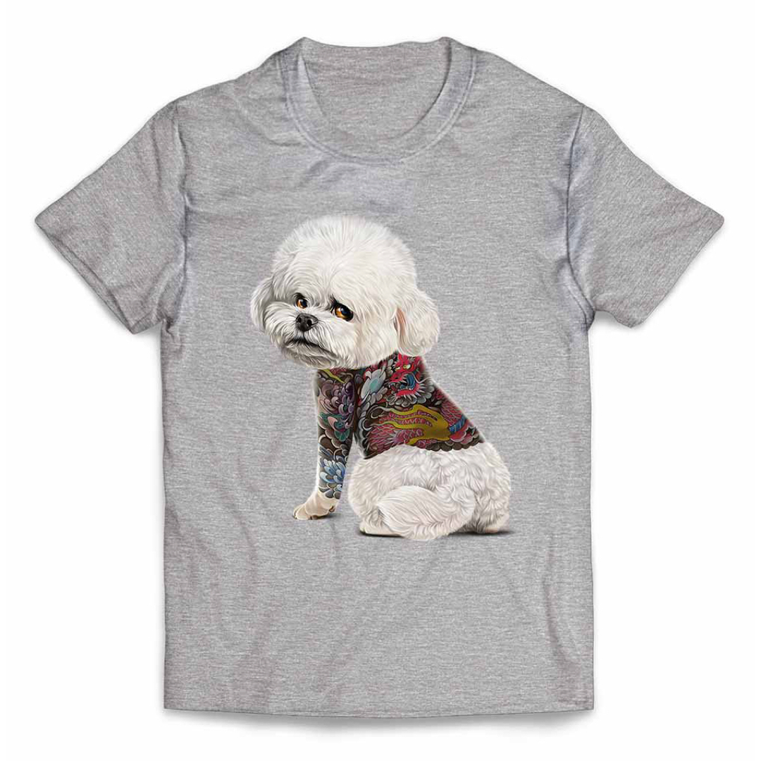 ビションフリーゼ 犬 いぬ タトゥー 刺青 半袖 Tシャツ メンズ レディース メンズのトップス(Tシャツ/カットソー(半袖/袖なし))の商品写真