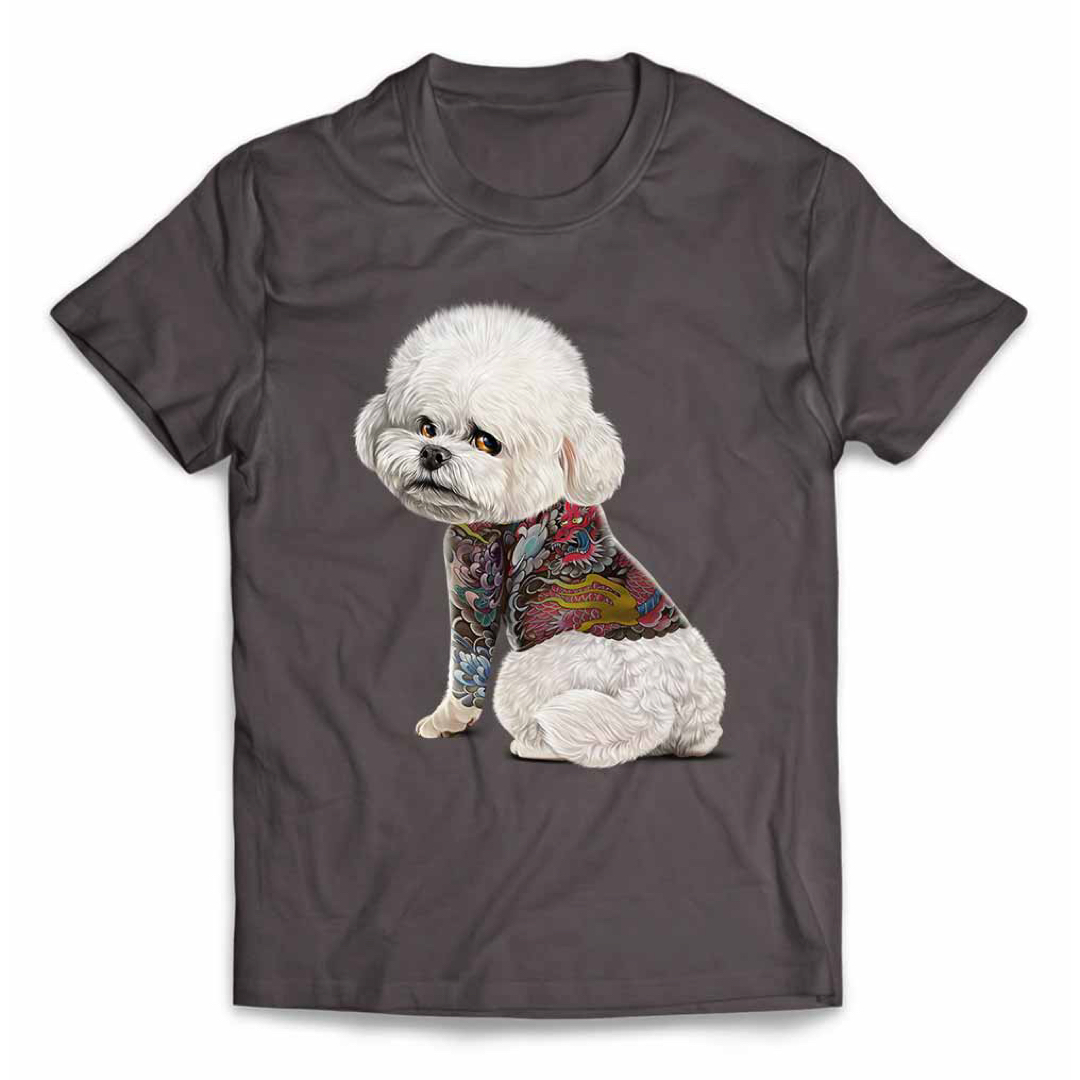 ビションフリーゼ 犬 いぬ タトゥー 刺青 半袖 Tシャツ メンズ レディース メンズのトップス(Tシャツ/カットソー(半袖/袖なし))の商品写真