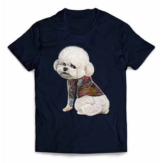 ビションフリーゼ 犬 いぬ タトゥー 刺青 半袖 Tシャツ メンズ レディース(Tシャツ/カットソー(半袖/袖なし))