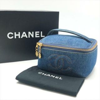 シャネル(CHANEL)の美品 CHANEL シャネル ココマーク デニム ミニ ハンド バニティ バッグ ブルー a2597(ハンドバッグ)