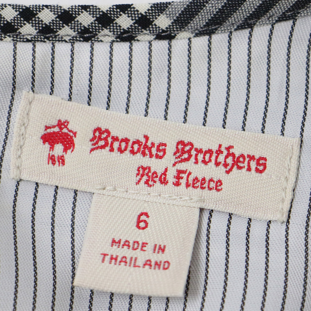 Brooks Brothers(ブルックスブラザース)の美品 BROOKS BROTHERS ブルックスブラザーズ Red Fleece レッドフリース トップス ブラウス グレー 6(M) ラウンドネック ノースリーブ チェック フリル ペプラム【レディース】【中古】 レディースのトップス(シャツ/ブラウス(長袖/七分))の商品写真