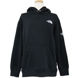 ザノースフェイス(THE NORTH FACE)の美品 THE NORTH FACE ザ ノースフェイス スウェット  パーカー ブラック 黒 サイズ:S(メンズサイズ) プルオーバー ロゴ 刺繍 裏起毛 ポリエステル ポリウレタン トップス フーディー【レディース】【中古】(パーカー)