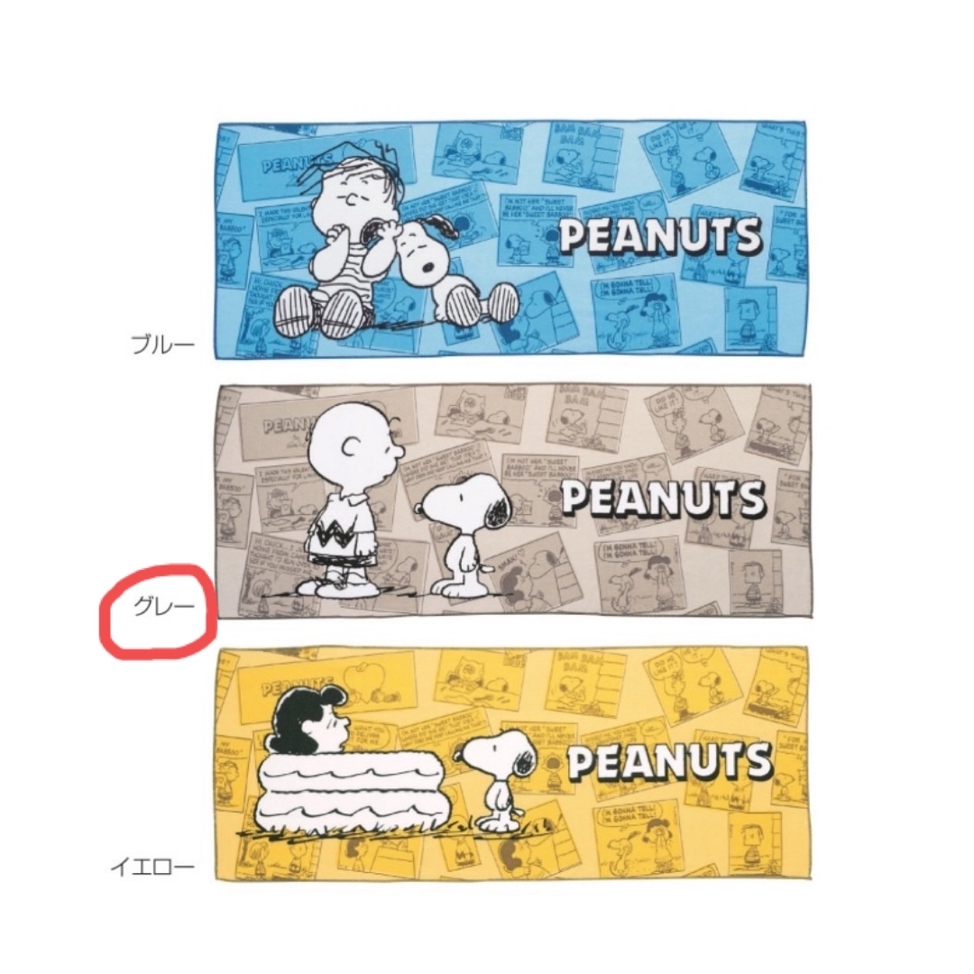 SNOOPY(スヌーピー)のスヌーピー  デイリータオル　グレー エンタメ/ホビーのおもちゃ/ぬいぐるみ(キャラクターグッズ)の商品写真