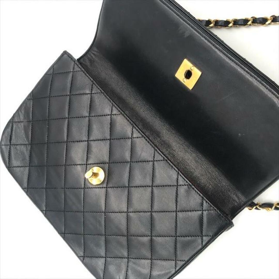 CHANEL(シャネル)の良品 CHANEL シャネル ココマーク マトラッセ ラムスキン ターンロック ダブルフラップ チェーン ショルダー バッグ ブラック a2925 レディースのバッグ(ショルダーバッグ)の商品写真