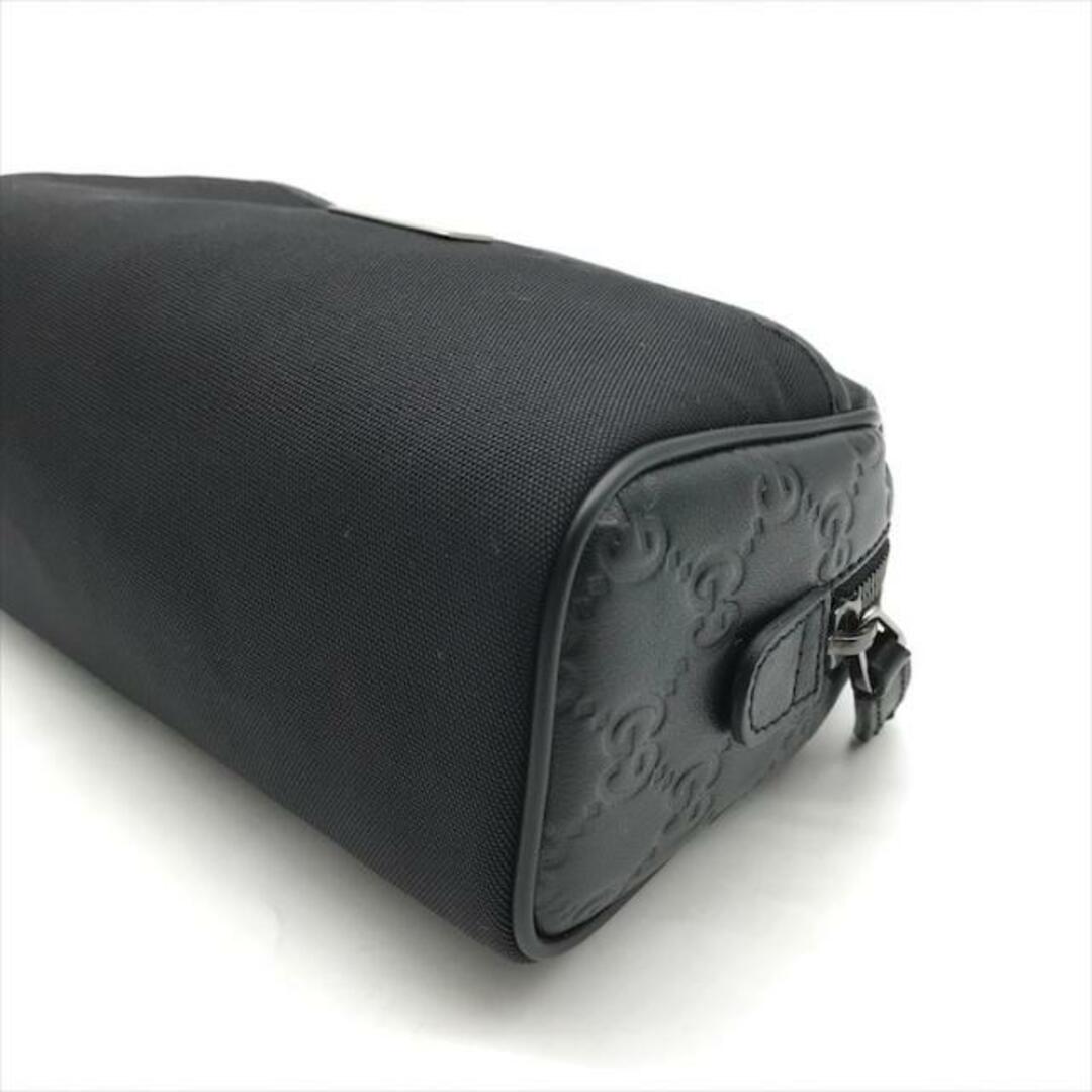 展示品 GUCCI グッチ ロゴ金具 シマ ポーチ 小物入れ ブラック 展示品 GUCCI グッチ ロゴ金具 シマ ポーチ 小物入れ ブラック