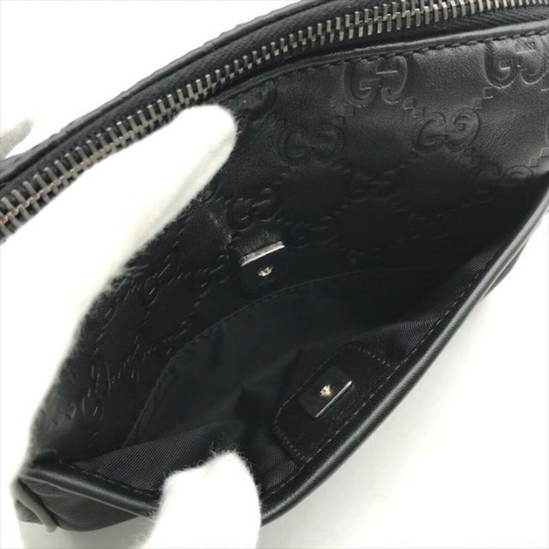 展示品 GUCCI グッチ ロゴ金具 シマ ポーチ 小物入れ ブラック 展示品 GUCCI グッチ ロゴ金具 シマ ポーチ 小物入れ ブラック