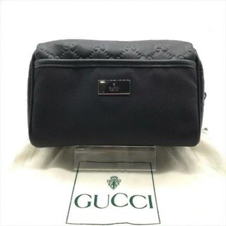 プラダ(PRADA)の展示品 GUCCI グッチ ロゴ金具 シマ ポーチ 小物入れ ブラック a3194(その他)