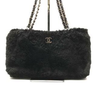 シャネル(CHANEL)の美品 CHANEL シャネル ココマーク ラパン ファー チェーン トート ショルダー バッグ ブラック a2884(ショルダーバッグ)