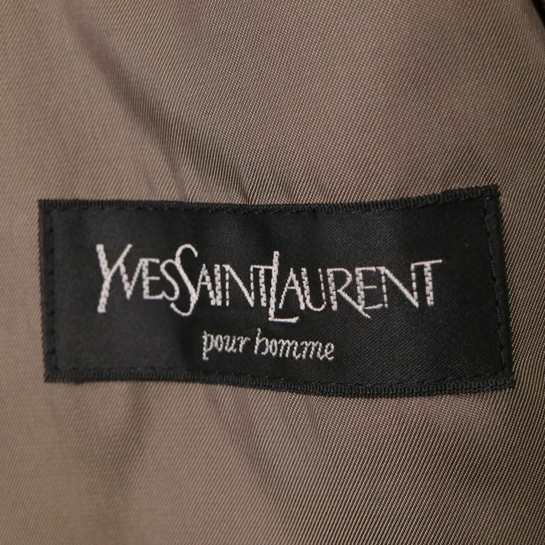 Yves Saint Laurent(イヴサンローラン)のイヴサンローラン　カシミヤ50%　ブラウン　ロング丈　ステンカラーコート　A6 メンズのジャケット/アウター(ステンカラーコート)の商品写真