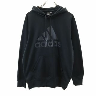 アディダス(adidas)のアディダス 長袖 パーカー O ブラック adidas メンズ 古着 【240417】(パーカー)