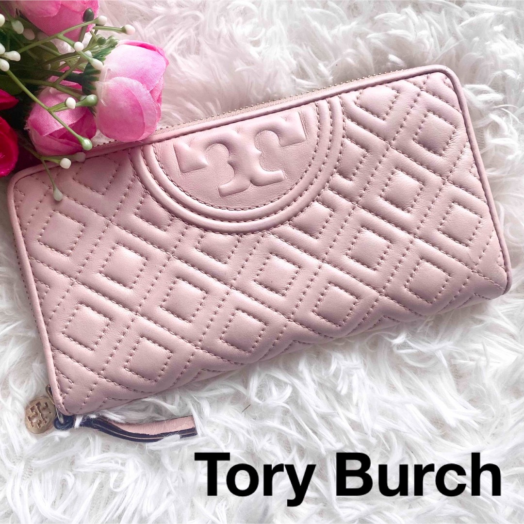 Tory Burch(トリーバーチ)の77. トリーバーチ 長財布 フレミング キルティング ラウンドジップ ピンク レディースのファッション小物(財布)の商品写真