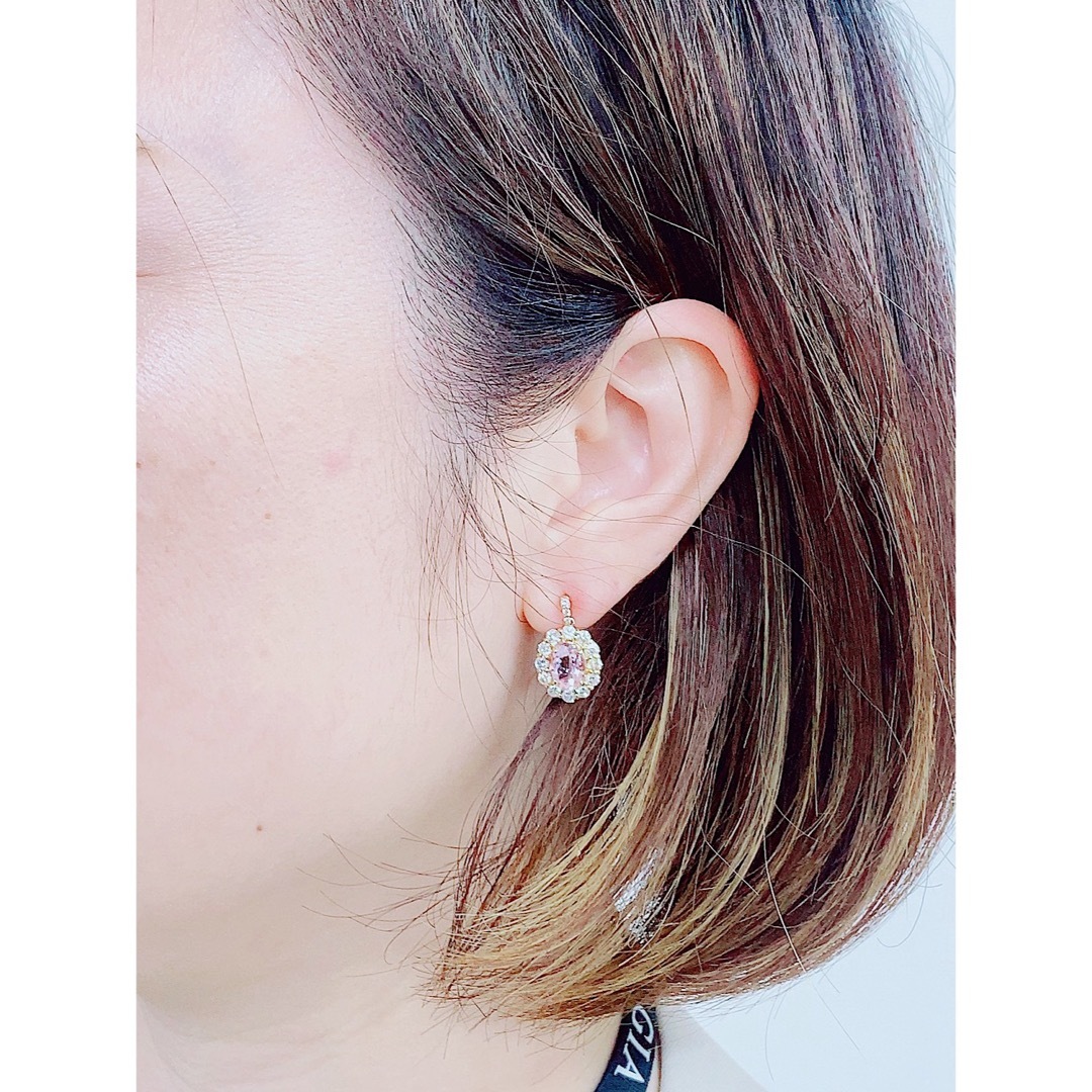 ★2.16ct★✨モルガナイト1.4ctダイヤモンドK18揺れるピアスイヤリング レディースのアクセサリー(ピアス)の商品写真