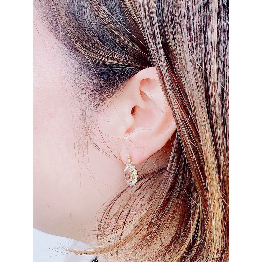 ★2.16ct★✨モルガナイト1.4ctダイヤモンドK18揺れるピアスイヤリング レディースのアクセサリー(ピアス)の商品写真