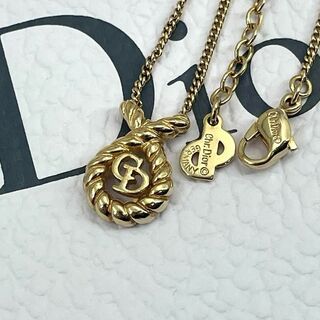 c537【ディオール】”極美品”サークル CDロゴ ロープ ゴールド ネックレス
