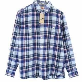 Levi's - 未使用 リーバイス チェック 長袖 ワークシャツ S ブルー系 Levi's タグ付き メンズ 古着 【240417】