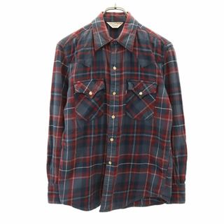 リーバイス(Levi's)のリーバイス チェック柄 長袖 ウエスタンシャツ M ボルドー系 Levi's RED TAB メンズ 古着 【240417】(シャツ)