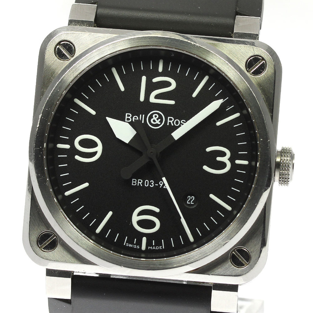 Bell & Ross(ベルアンドロス)のベル＆ロス Bell＆Ross BR03-92/BR0392-BLC-ST/SRB デイト 自動巻き メンズ 箱・保証書付き_812160 メンズの時計(腕時計(アナログ))の商品写真