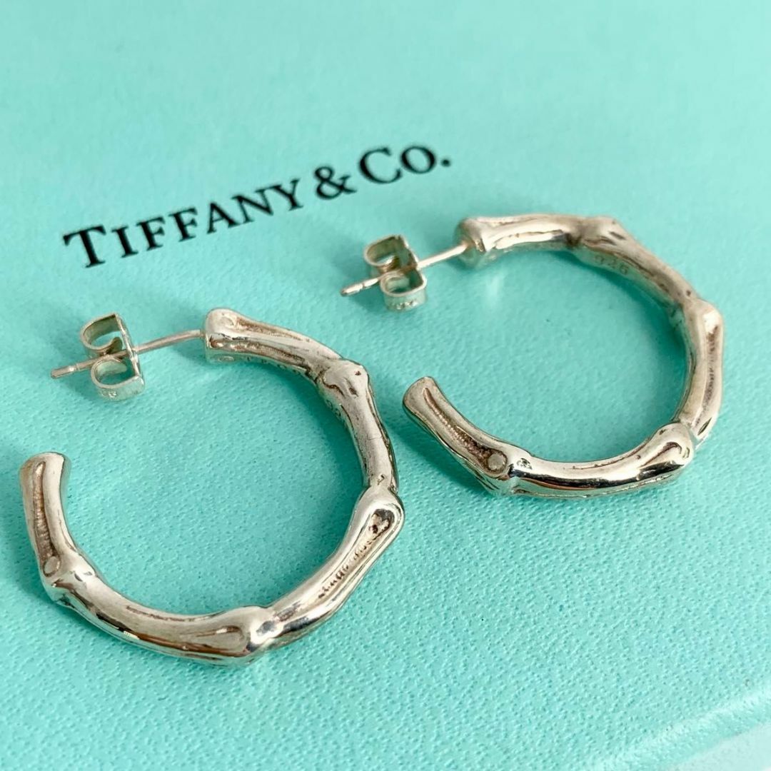 Tiffany & Co.(ティファニー)のティファニー 希少 バンブー ラージ フープ ピアス ヴィンテージ cu2 レディースのアクセサリー(ピアス)の商品写真