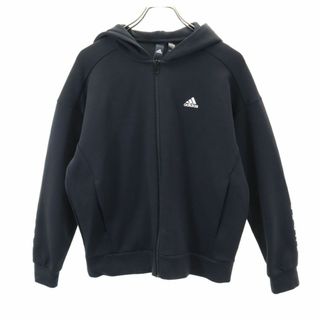 アディダス(adidas)のアディダス 長袖 ジップパーカー OT ブラック adidas レディース 古着 【240417】(パーカー)