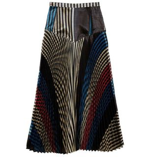 アメリヴィンテージ(Ameri VINTAGE)のGLITTER STRIPE PLEAT SKIRT(ロングスカート)