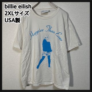 【ビリーアイリッシュ】USA製　半袖Tシャツ バンドT　ツアーT　白ホワイトF9(Tシャツ/カットソー(半袖/袖なし))